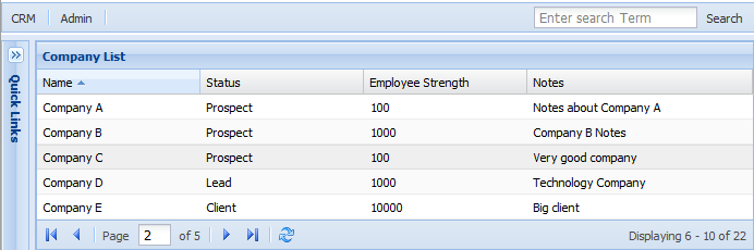 ExtJS grid example ExtJS grid example